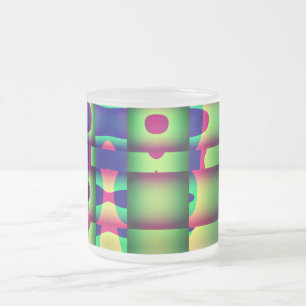 Café Vidro Jateado Caneca de Café, Design Geométrico Psicodélico