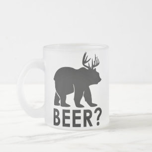 Café Vidro Jateado Caneca de Cerveja Urso Engraçado Cervo