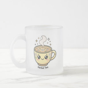 Café Vidro Jateado Caneca de Chá de Ervas Kawaii Fofa
