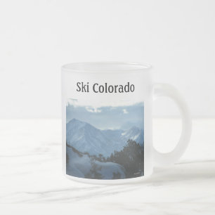 Café Vidro Jateado Caneca de Colorado do esqui