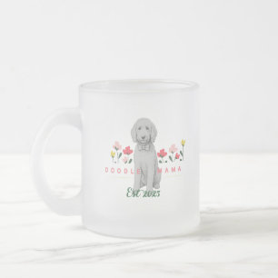 Café Vidro Jateado Caneca de Desenho Esboçado com Flores - Personaliz