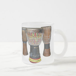 Café Vidro Jateado Caneca de Djembe