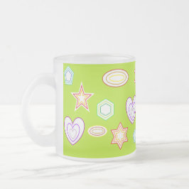 Café Vidro Jateado Caneca de formas cor azeitona