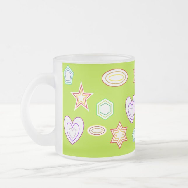 Café Vidro Jateado Caneca de formas cor azeitona (Esquerda)