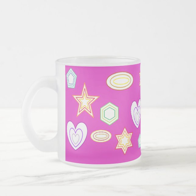 Café Vidro Jateado Caneca de formas cor rosa (Esquerda)