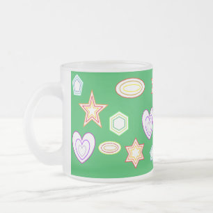 Café Vidro Jateado Caneca de formas de cor verde