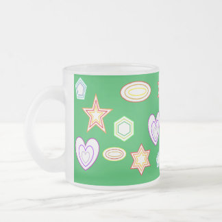 Café Vidro Jateado Caneca de formas de cor verde
