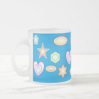 Café Vidro Jateado Caneca de formas em azul verde
