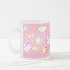 Café Vidro Jateado Caneca de formas rosa claro