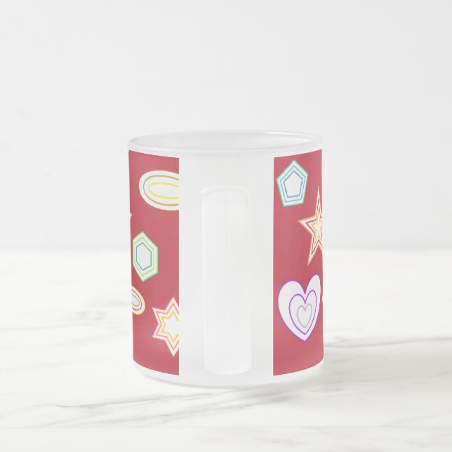 Café Vidro Jateado Caneca de formas vermelhas (Alça)