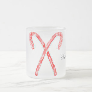 Café Vidro Jateado Caneca de Listras de Natal Congeladas
