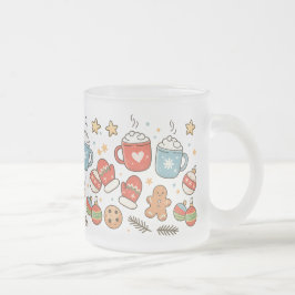 Café Vidro Jateado Caneca de Natal com Desenhos Fofos e Aconchegantes