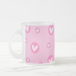 Café Vidro Jateado Caneca de Porcelana com Corações