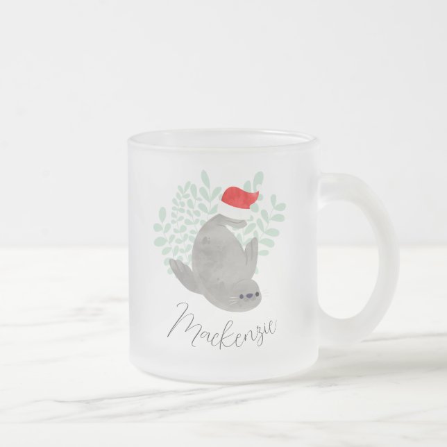 Café Vidro Jateado Caneca de Seal de Natal (Direita)