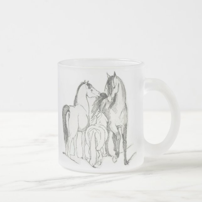 Café Vidro Jateado Caneca de três cavalos (Direita)
