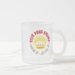Café Vidro Jateado Caneca do campeão de Pong da cerveja