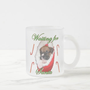 Café Vidro Jateado Caneca do filhote de cachorro do pugilista do