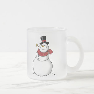 Café Vidro Jateado Caneca do fosco do boneco de neve