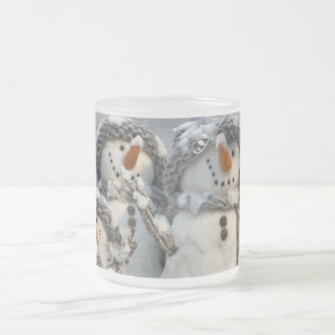 Café Vidro Jateado Caneca do Natal dos bonecos de neve