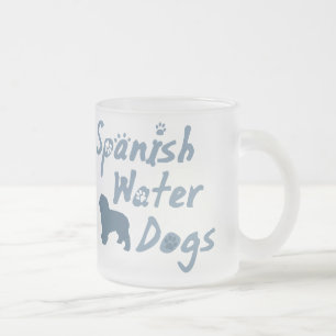 Café Vidro Jateado Caneca espanhola do cão de água dos azuis bebés