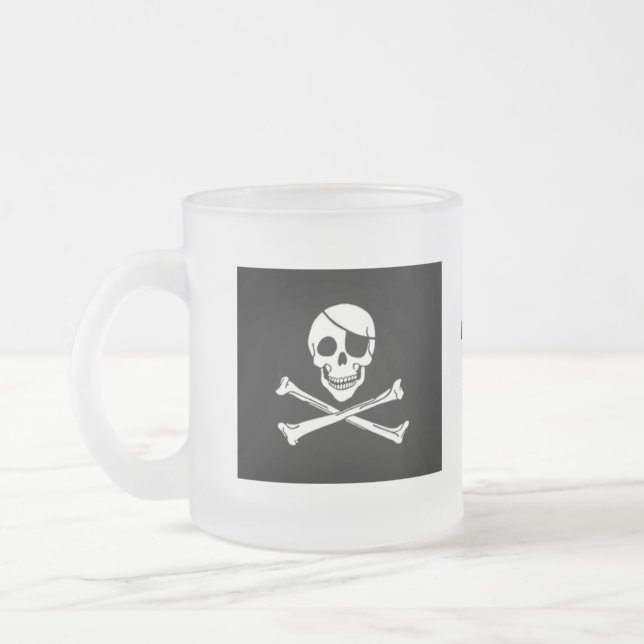 Café Vidro Jateado Caneca feliz de Arrr do pirata (Esquerda)