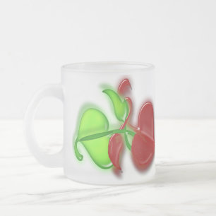 Café Vidro Jateado Caneca - folhas de Entertwined