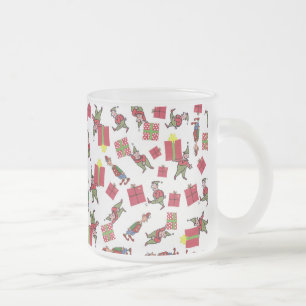 Café Vidro Jateado caneca fosco dos Elves de Natal