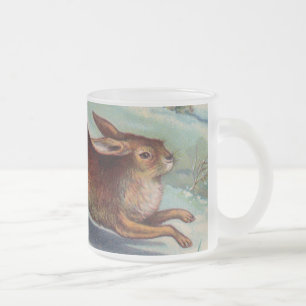 Café Vidro Jateado Caneca Gelada do Coelho de Dezembro
