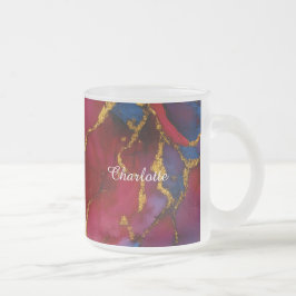 Café Vidro Jateado Caneca Personalizada de Luxo com Padrão de Mármore