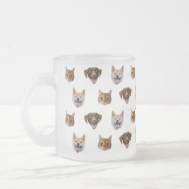 Café Vidro Jateado Caneca Personalizada, Gato De Cão, Presente Mãe
