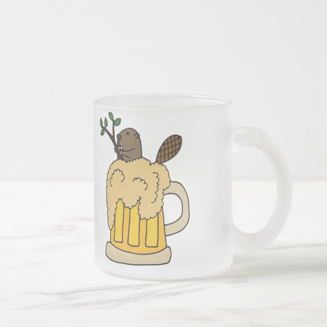 Café Vidro Jateado Castor engraçado na caneca de cerveja (Direita)