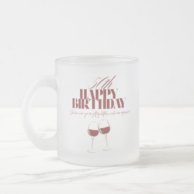 Café Vidro Jateado Como o vinho ganhando caríssima caneca de aniversá (Esquerda)