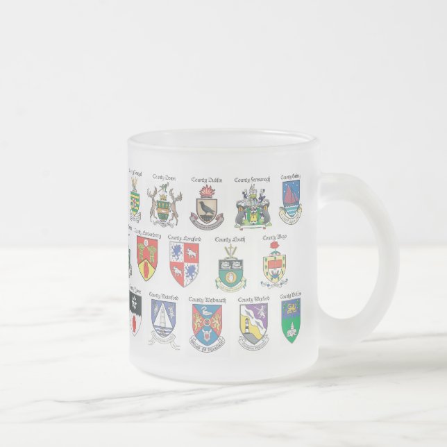 Café Vidro Jateado Condados da caneca do fosco de Ireland (Direita)