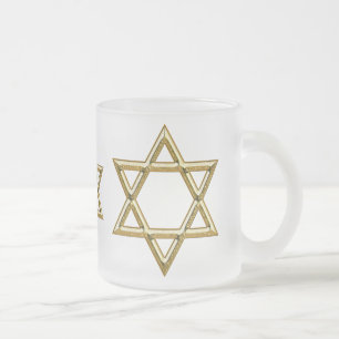 Café Vidro Jateado Estrela de David da caneca