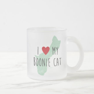 Café Vidro Jateado Eu amo minha caneca do gato de Boonie