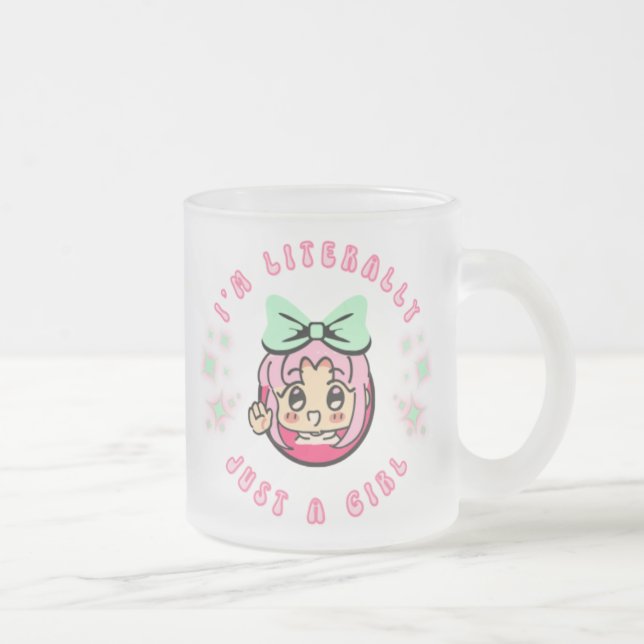 Café Vidro Jateado Eu sou literalmente uma caneca de menina (Direita)