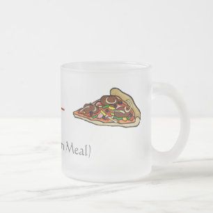 Café Vidro Jateado Fatia da pizza - caneca de cerveja engraçada da