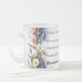 Café Vidro Jateado Flores Silvestres e Escrituras Caneca de cerâmica