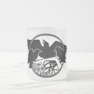 Café Vidro Jateado Gáss selvagens do corvo da caneca de cerveja do