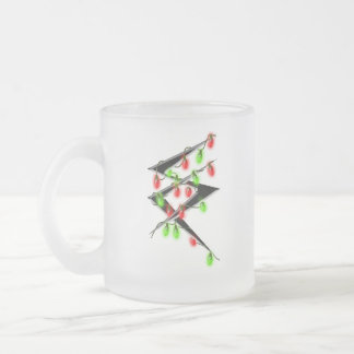 Café Vidro Jateado Logotipo do SC com a caneca das luzes de Natal