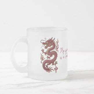 Café Vidro Jateado “Meu Animal Espiritual É um Dragão Crak” Caneca de
