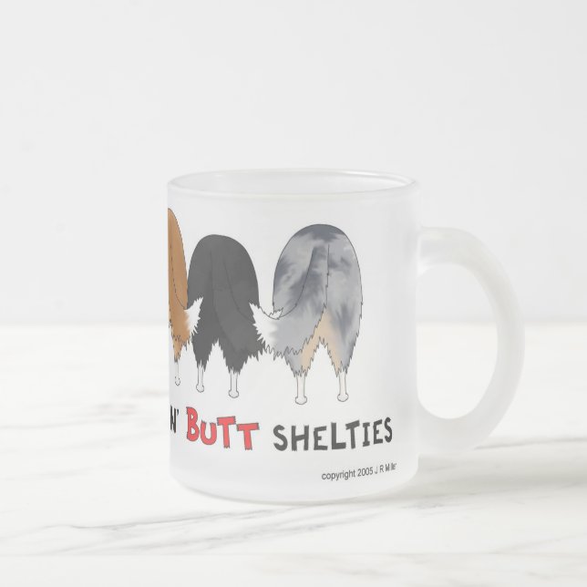 Café Vidro Jateado Nada termina a caneca de Shelties (Direita)