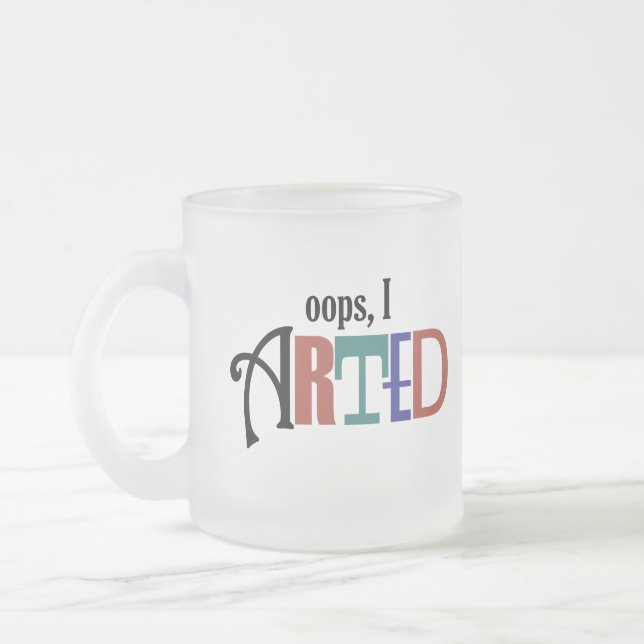 Café Vidro Jateado Oops, caneca de I Arted (Esquerda)