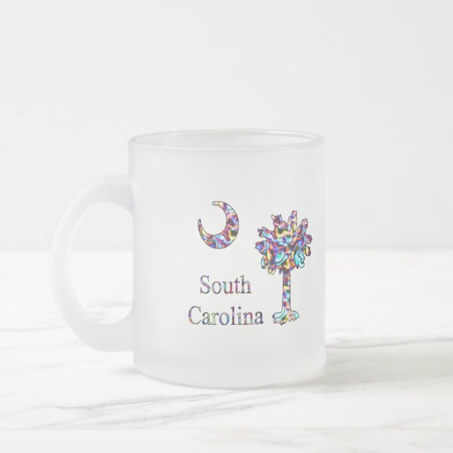 Café Vidro Jateado Palmetto psicadélico de Carolina & caneca do (Esquerda)