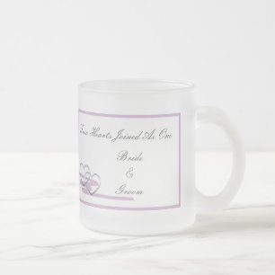 Café Vidro Jateado Roxo da caneca de dois corações