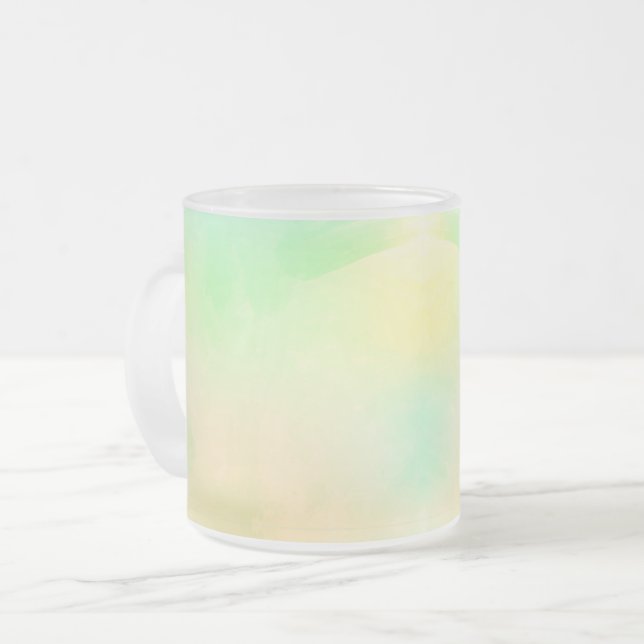 Café Vidro Jateado Uma caneca transparente com um design de aquarela  (Frente Esquerda)