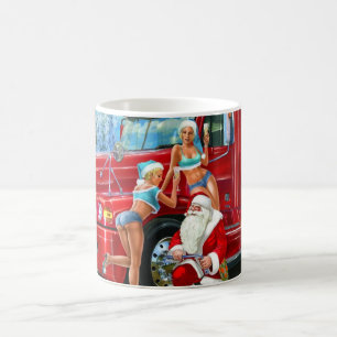 Café Vintage Papai Noel & caneca do Natal de Pin-UPS