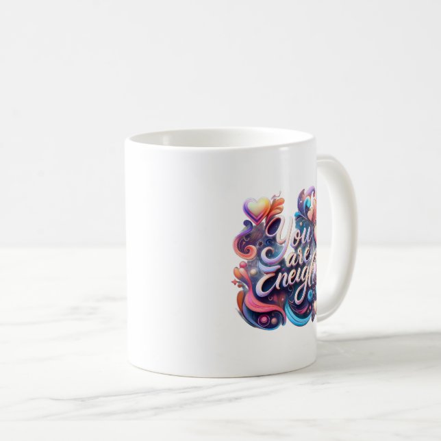 Café Você É Suficiente – Caneca de Citação Inspiradora (Frente Esquerda)