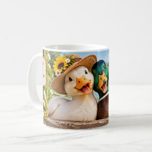 Café Você Me Faz Rir Caneca de Casal de Pato Divertido