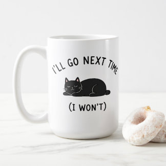 Café Vou na Próxima Vez - Caneca de Gato Introvertido E